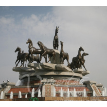 Popular Outdoor Water Horse Fountain with Horses (foundry directly supplying)